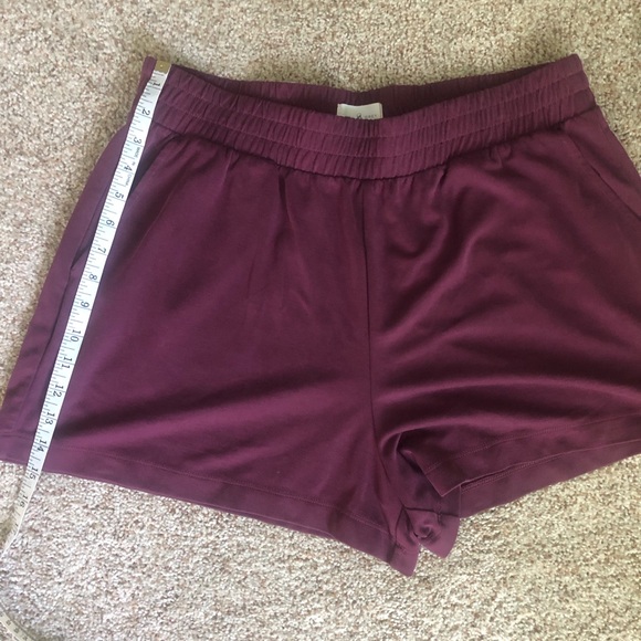 Lou & Grey Plum Colored Shorts. Elastic Waistband. Side Pockets. Size Large. - Picture 7 of 7